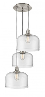 Cone - 3 Light - 18 inch - Brushed Satin Nickel - Cord hung - Multi Pendant (3442|113F-3P-SN-G72-L)