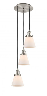 Cone - 3 Light - 13 inch - Brushed Satin Nickel - Cord hung - Multi Pendant (3442|113F-3P-SN-G61)