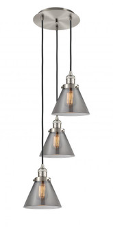 Cone - 3 Light - 14 inch - Brushed Satin Nickel - Cord hung - Multi Pendant (3442|113F-3P-SN-G43)