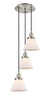 Cone - 3 Light - 14 inch - Brushed Satin Nickel - Cord hung - Multi Pendant (3442|113F-3P-SN-G41)