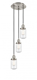 Dover - 3 Light - 11 inch - Brushed Satin Nickel - Cord hung - Multi Pendant (3442|113F-3P-SN-G314)