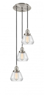 Fulton - 3 Light - 14 inch - Brushed Satin Nickel - Cord hung - Multi Pendant (3442|113F-3P-SN-G172)