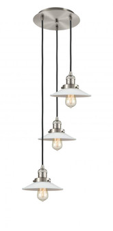 Halophane - 3 Light - 16 inch - Brushed Satin Nickel - Cord hung - Multi Pendant (3442|113F-3P-SN-G1)