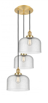 Cone - 3 Light - 18 inch - Satin Gold - Cord hung - Multi Pendant (3442|113F-3P-SG-G74-L)