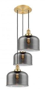 Cone - 3 Light - 18 inch - Satin Gold - Cord hung - Multi Pendant (3442|113F-3P-SG-G73-L)