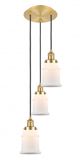 Canton - 3 Light - 13 inch - Satin Gold - Cord hung - Multi Pendant (3442|113F-3P-SG-G181)