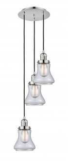 Bellmont - 3 Light - 13 inch - Polished Nickel - Cord hung - Multi Pendant (3442|113F-3P-PN-G192)