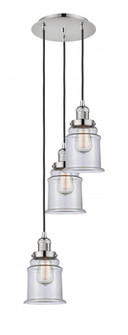 Canton - 3 Light - 13 inch - Polished Nickel - Cord hung - Multi Pendant (3442|113F-3P-PN-G182)