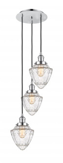 Bullet - 3 Light - 14 inch - Polished Chrome - Cord hung - Multi Pendant (3442|113F-3P-PC-G664-7)