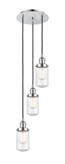 Dover - 3 Light - 11 inch - Polished Chrome - Cord hung - Multi Pendant (3442|113F-3P-PC-G314)