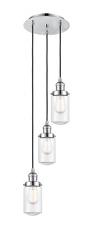 Dover - 3 Light - 11 inch - Polished Chrome - Cord hung - Multi Pendant (3442|113F-3P-PC-G312)
