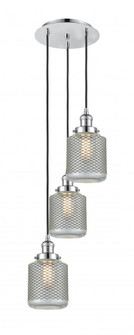 Stanton - 3 Light - 13 inch - Polished Chrome - Cord hung - Multi Pendant (3442|113F-3P-PC-G262)