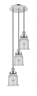 Canton - 3 Light - 13 inch - Polished Chrome - Cord hung - Multi Pendant (3442|113F-3P-PC-G184)