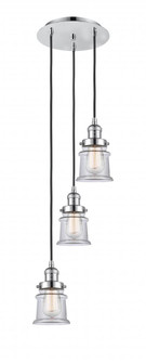 Canton - 3 Light - 12 inch - Polished Chrome - Cord hung - Multi Pendant (3442|113F-3P-PC-G182S)