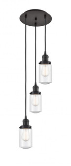 Dover - 3 Light - 11 inch - Oil Rubbed Bronze - Cord hung - Multi Pendant (3442|113F-3P-OB-G314)