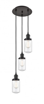 Dover - 3 Light - 11 inch - Oil Rubbed Bronze - Cord hung - Multi Pendant (3442|113F-3P-OB-G312)
