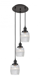 Colton - 3 Light - 12 inch - Oil Rubbed Bronze - Cord hung - Multi Pendant (3442|113F-3P-OB-G302)