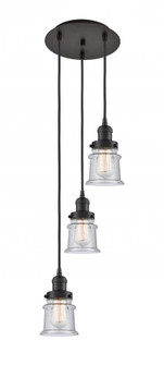 Canton - 3 Light - 12 inch - Oil Rubbed Bronze - Cord hung - Multi Pendant (3442|113F-3P-OB-G184S)