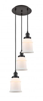 Canton - 3 Light - 13 inch - Oil Rubbed Bronze - Cord hung - Multi Pendant (3442|113F-3P-OB-G181)