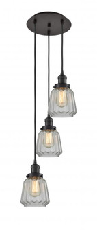 Chatham - 3 Light - 14 inch - Oil Rubbed Bronze - Cord hung - Multi Pendant (3442|113F-3P-OB-G142)