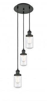 Dover - 3 Light - 11 inch - Matte Black - Cord hung - Multi Pendant (3442|113F-3P-BK-G314)