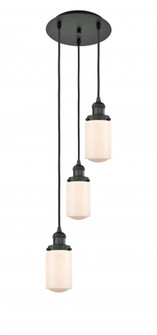 Dover - 3 Light - 11 inch - Matte Black - Cord hung - Multi Pendant (3442|113F-3P-BK-G311)