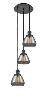 Fulton - 3 Light - 14 inch - Matte Black - Cord hung - Multi Pendant (3442|113F-3P-BK-G173)