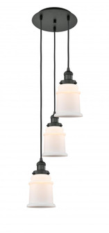 Canton - 3 Light - 13 inch - Matte Black - Cord hung - Multi Pendant (3442|113F-3P-BK-G181)