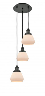 Fulton - 3 Light - 14 inch - Matte Black - Cord hung - Multi Pendant (3442|113F-3P-BK-G171)