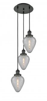 Geneseo - 3 Light - 13 inch - Matte Black - Cord hung - Multi Pendant (3442|113F-3P-BK-G165)