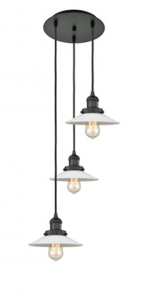 Halophane - 3 Light - 16 inch - Matte Black - Cord hung - Multi Pendant (3442|113F-3P-BK-G1)
