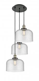 Cone - 3 Light - 18 inch - Black Antique Brass - Cord hung - Multi Pendant (3442|113F-3P-BAB-G74-L)