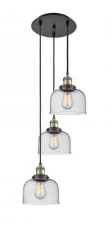 Cone - 3 Light - 14 inch - Black Antique Brass - Cord hung - Multi Pendant (3442|113F-3P-BAB-G74)