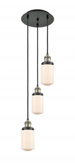 Dover - 3 Light - 11 inch - Black Antique Brass - Cord hung - Multi Pendant (3442|113F-3P-BAB-G311)