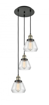 Fulton - 3 Light - 14 inch - Black Antique Brass - Cord hung - Multi Pendant (3442|113F-3P-BAB-G172)