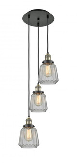 Chatham - 3 Light - 14 inch - Black Antique Brass - Cord hung - Multi Pendant (3442|113F-3P-BAB-G142)