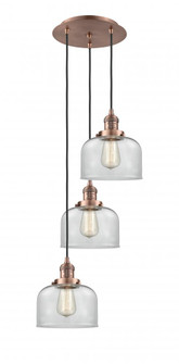 Cone - 3 Light - 14 inch - Antique Copper - Cord hung - Multi Pendant (3442|113F-3P-AC-G72)