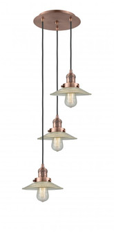 Halophane - 3 Light - 16 inch - Antique Copper - Cord hung - Multi Pendant (3442|113F-3P-AC-G2)