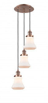 Bellmont - 3 Light - 13 inch - Antique Copper - Cord hung - Multi Pendant (3442|113F-3P-AC-G191)
