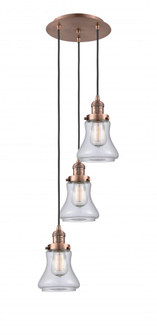 Bellmont - 3 Light - 13 inch - Antique Copper - Cord hung - Multi Pendant (3442|113F-3P-AC-G192)