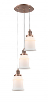Canton - 3 Light - 13 inch - Antique Copper - Cord hung - Multi Pendant (3442|113F-3P-AC-G181)
