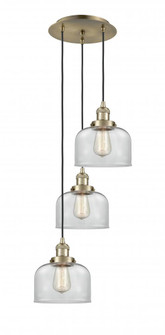 Cone - 3 Light - 14 inch - Antique Brass - Cord hung - Multi Pendant (3442|113F-3P-AB-G72)