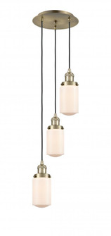 Dover - 3 Light - 11 inch - Antique Brass - Cord hung - Multi Pendant (3442|113F-3P-AB-G311)
