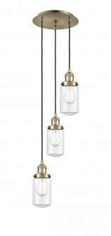Dover - 3 Light - 11 inch - Antique Brass - Cord hung - Multi Pendant (3442|113F-3P-AB-G312)