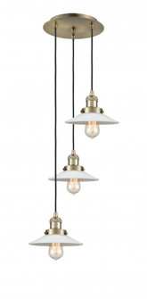 Halophane - 3 Light - 16 inch - Antique Brass - Cord hung - Multi Pendant (3442|113F-3P-AB-G1)