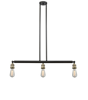 Bare Bulb - 3 Light - 38 inch - Black Antique Brass - Stem Hung - Adjustable Island Light (3442|213-BAB)
