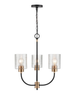 Renitta 3-Light Chandelier Ceiling Light Matte Black Modern Gold (670|9423-MB/MG)