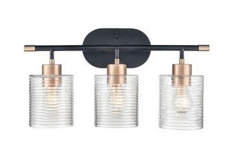 Renitta 3-Light Vanity Matte Black Modern Gold (670|9413-MB/MG)