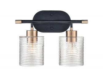 Renitta 2-Light Vanity Matte Black Modern Gold (670|9412-MB/MG)