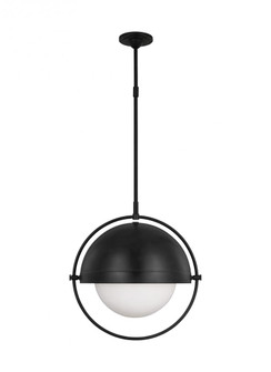 Bacall transitional 1-light indoor dimmable extra large ceiling hanging pendant in aged iron grey fi (7725|TP1111AI)